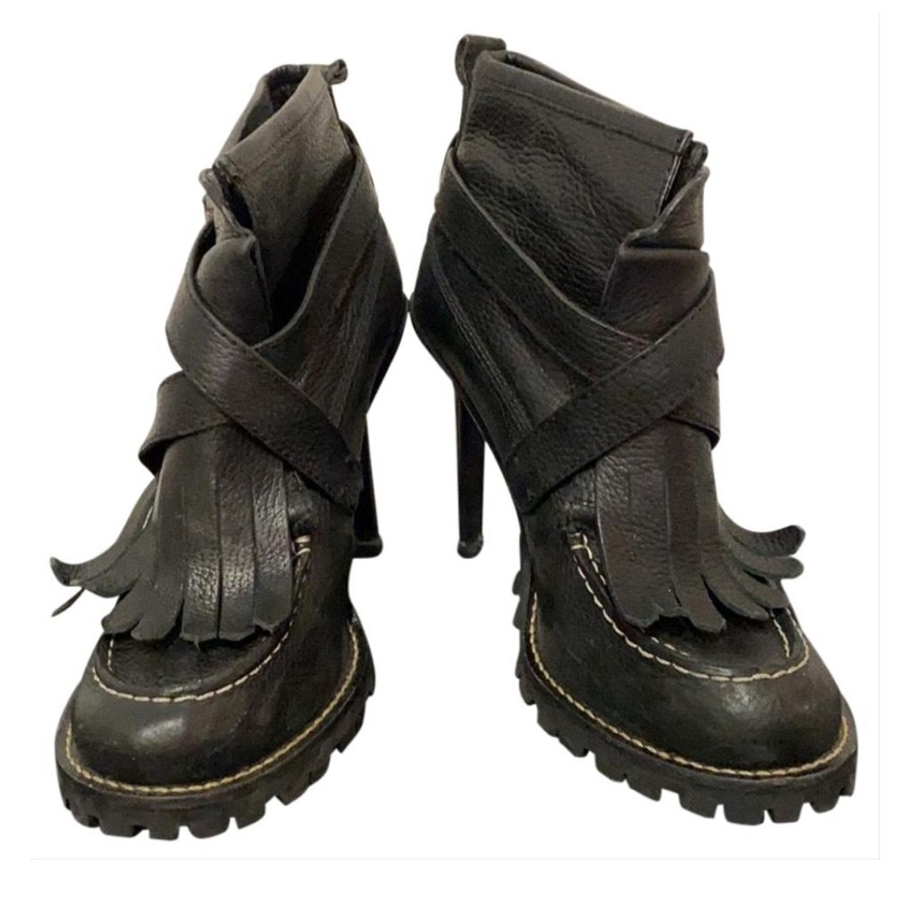Tory Burch Pebble Leather Loafer Stiletto Booties - Picture 1 of 7